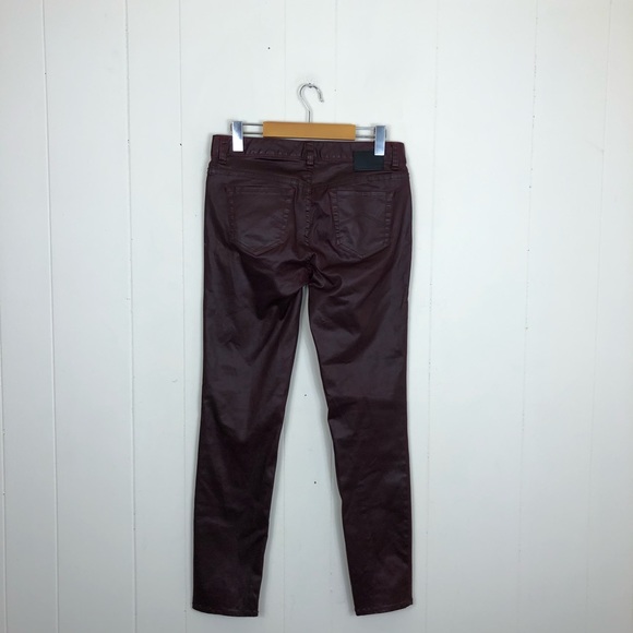Armani Exchange Faux Leather Burgundy Pants Sz 4 - Picture 7 of 11